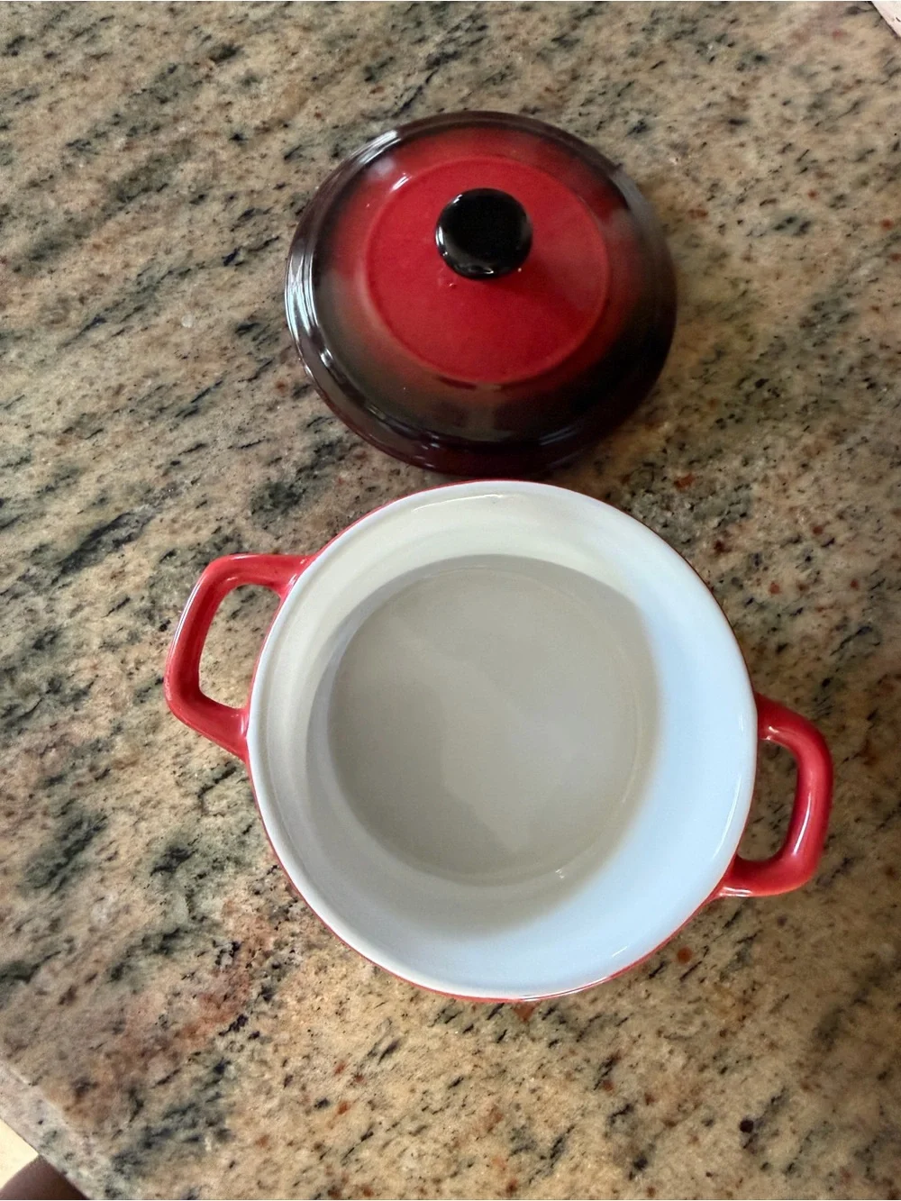 Swiss Quality Cookware Mini Red & Brown Cast Iron Mini Casserole Dish with Lid